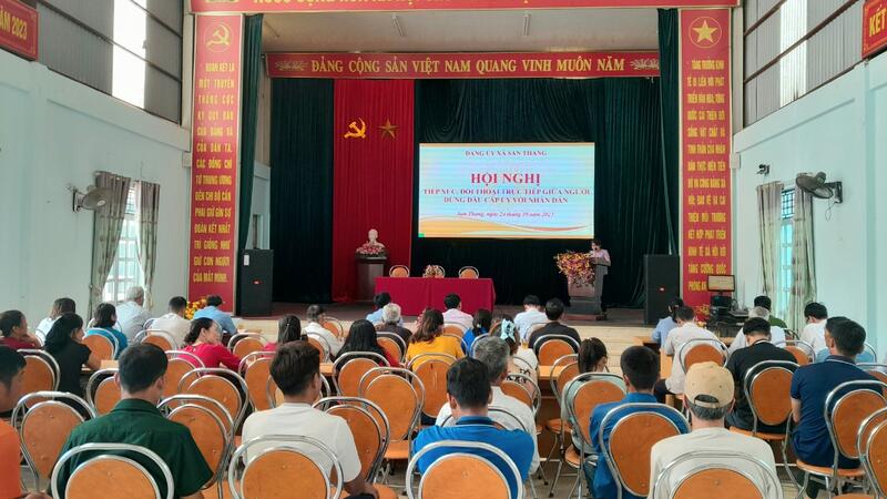 Hội nghị tiếp xúc, đối thoại trực tiếp giữa người đứng đầu cấp uỷ với nhân dân trên địa bàn xã San Thàng năm 2023